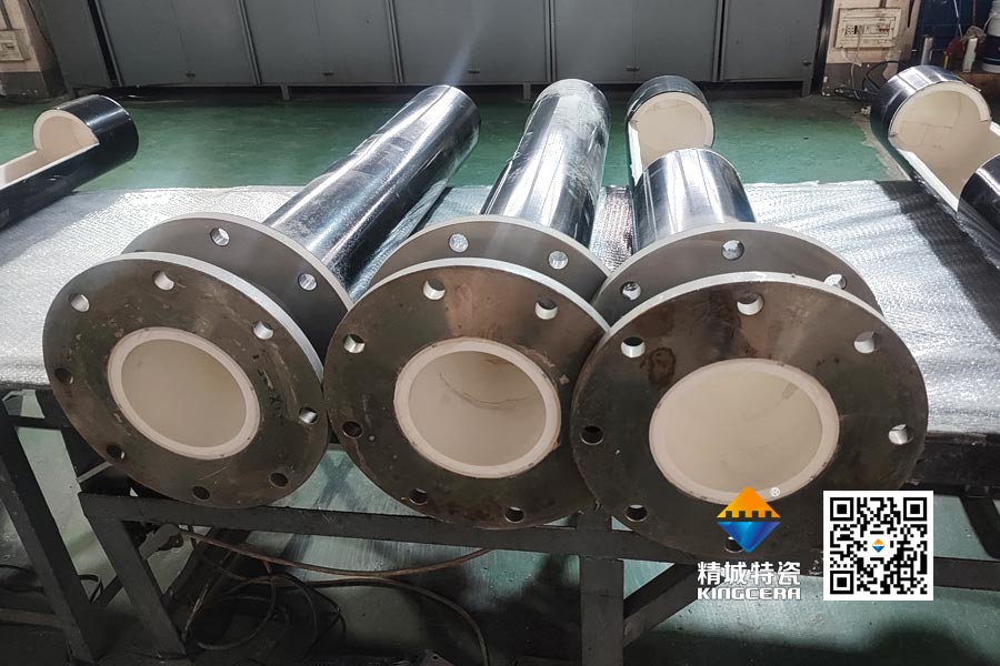 锂电正极资料粉体实力输送管路-等静压K95耐磨陶瓷进料管